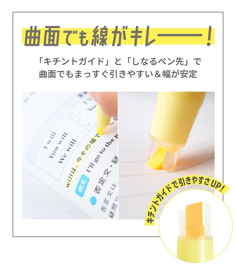 PILOT KIRE-NA Highlighter Set, Pastel 5 Colors, Chisel and Fine Tip, Quick-Dry Pigment Ink, SKIW-1-5C2 - Image 5